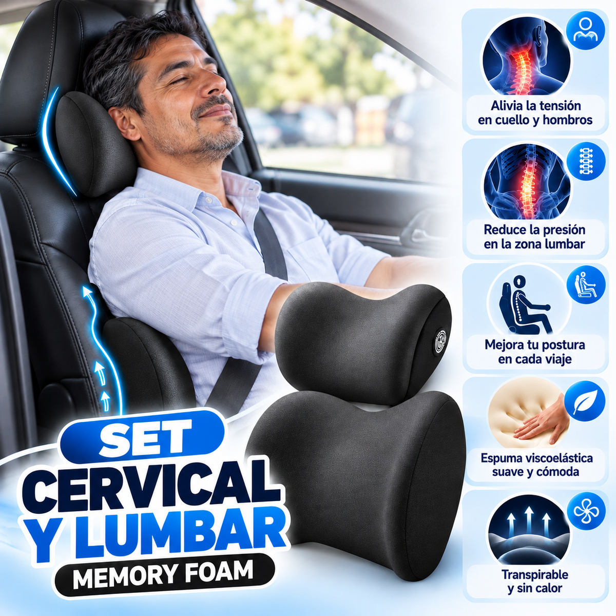 ErgoComfort - Set Ergonomico Cervical y Lumbar